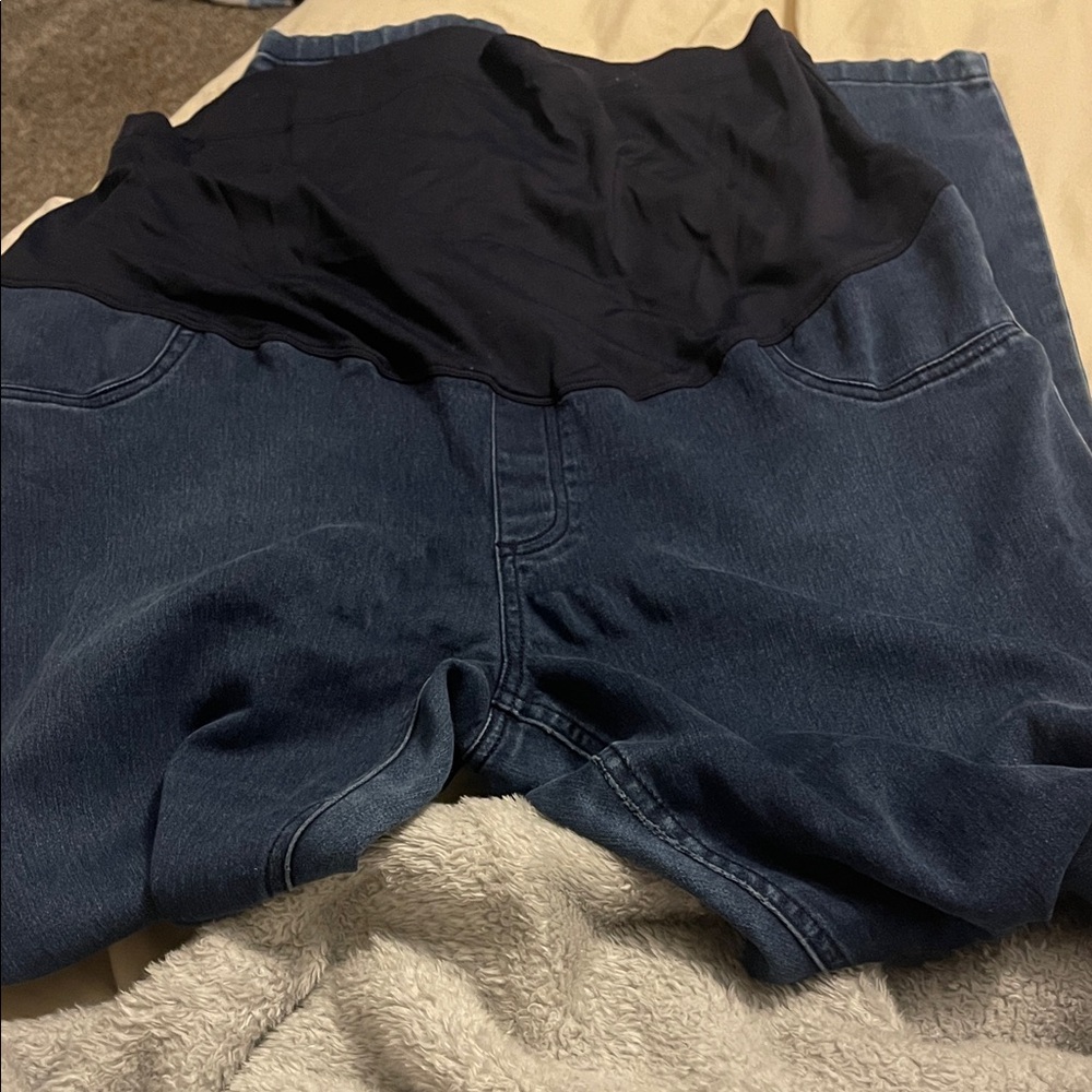 Great Expectations Navy and Blue Denim Jumpsuit